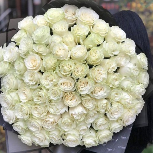 Купить на заказ Букет из 75 белых роз с доставкой в Темиртау