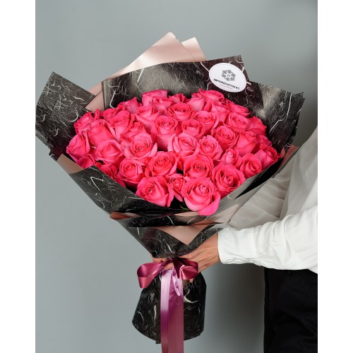 Купить на заказ Букет из 51 розовых роз с доставкой в Темиртау