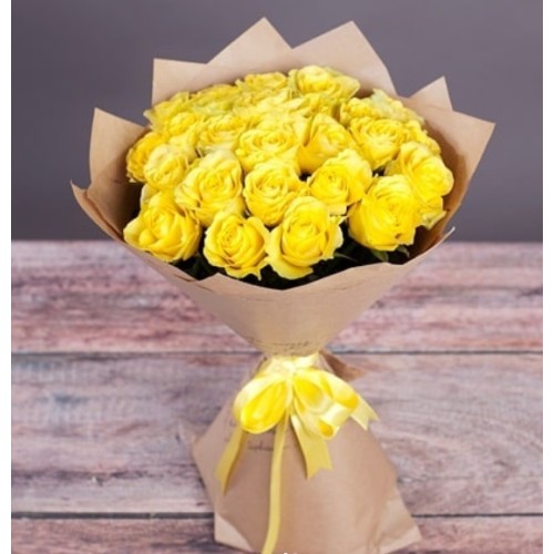 Купить на заказ Букет из 11 желтых роз с доставкой в Темиртау